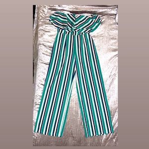 Fashion Nova Striped Tube Jumpsuit